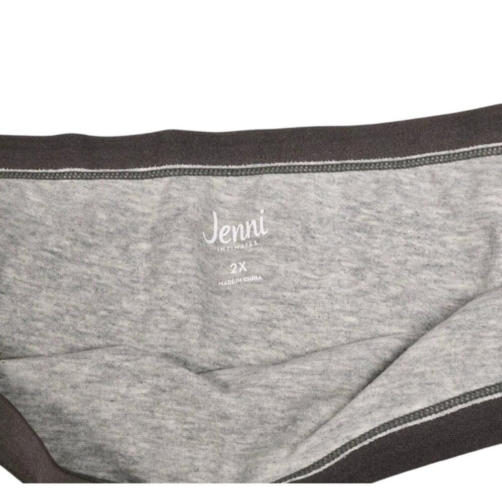 Jenni Set Of 2 Womens Plus 2XL Cotton Hipster Panties Underwear Gray Stars - Picture 6 of 8